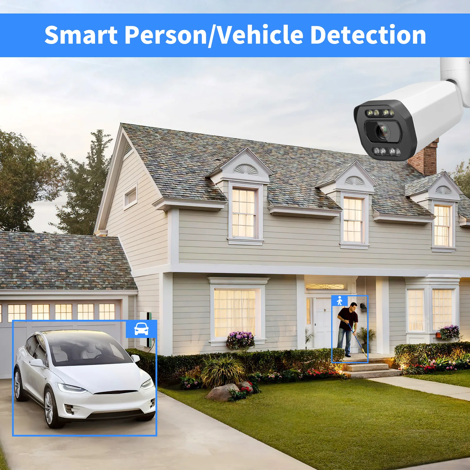 Vikylin 5MP 5X Zoom IP Camera for Hikvision Compatible Two-way talk Dual-light POE Security Camera Home CCTV Video Surveillance