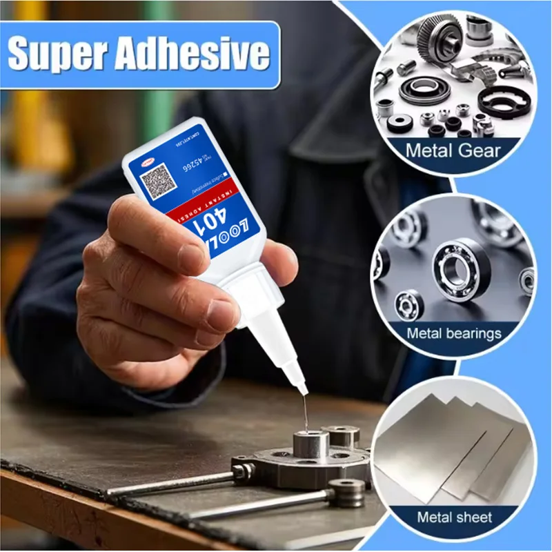 LOOLIFL 20ml 401/406 instant strong super glue, universal super glue, fast drying resin ceramic metal glass instant strong glue