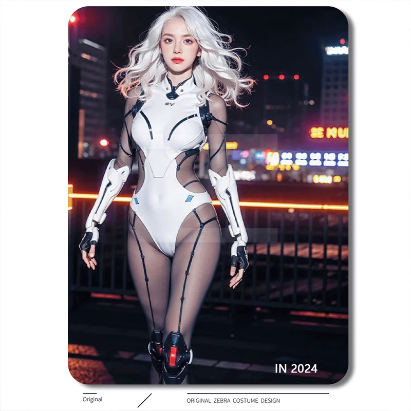 New AI Mechanical 3D Printing Future Female Warrior Music Festival Performance Dress GOGO Jazz Dance Show Stage Outfits XH675