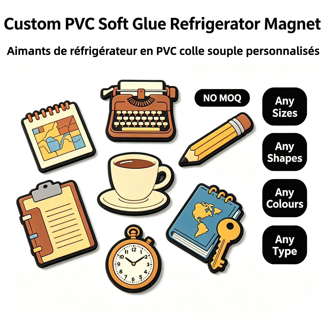 Custom PVC Soft Glue Refrigerator Magnet Soft Rubber Magnetic Strip Adhesive Backing High Quality PVC Rubber Fridge Magnet