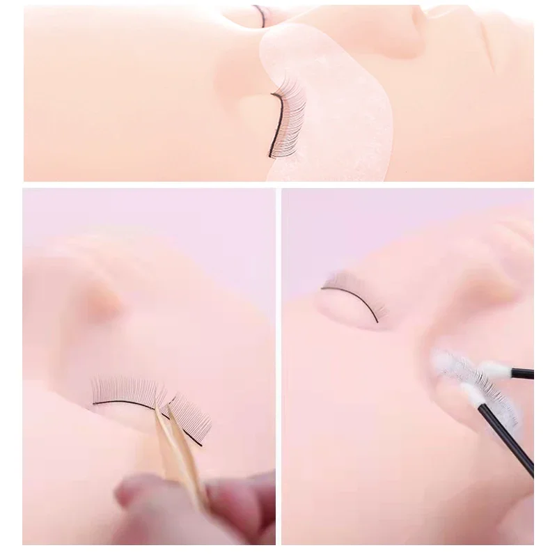 Mannequin Heads Eyelash Extension Practice Makeup Eyelashes Extension Practice Model Training With Eye Pads False Eyelash Tool