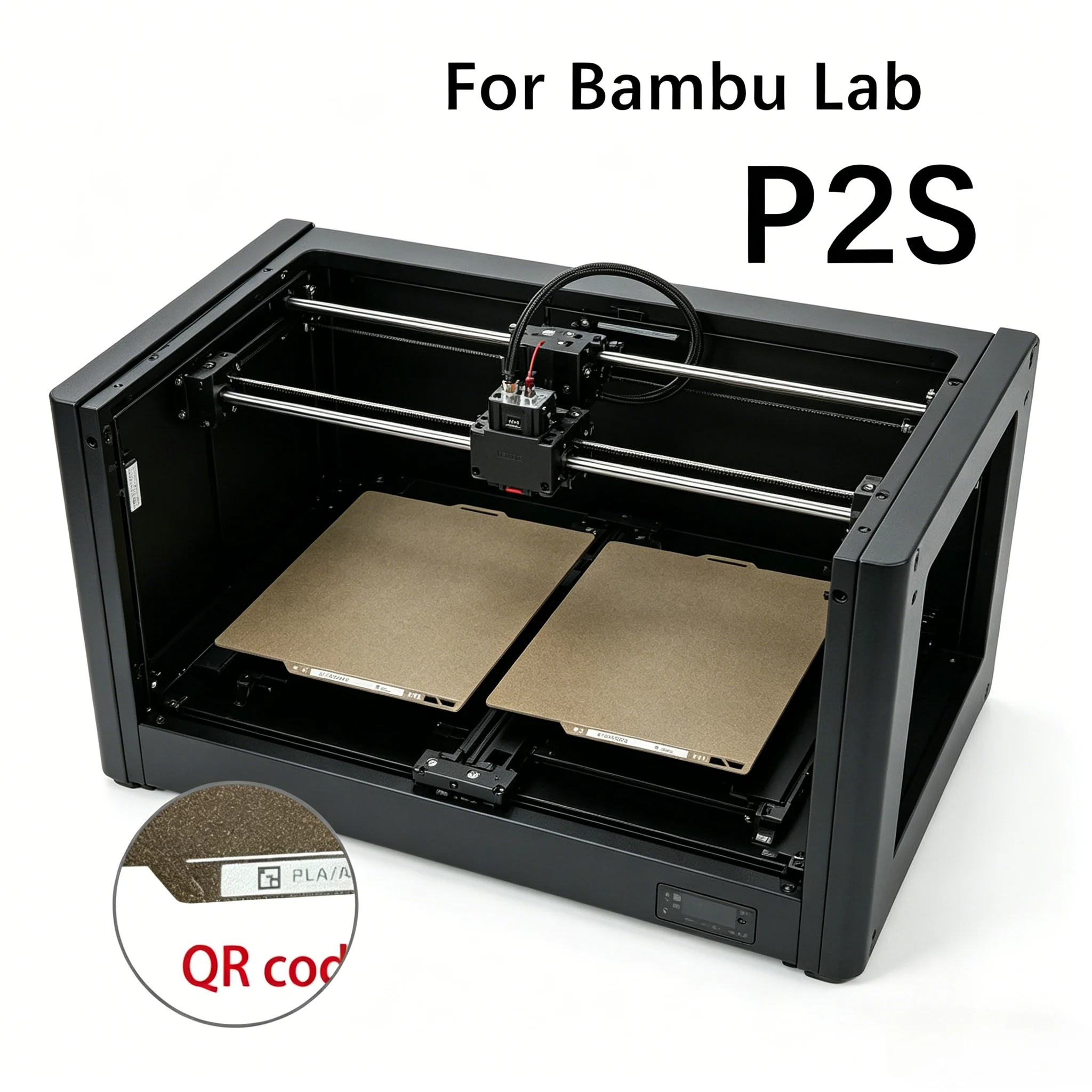 

Текстурированная PEI-пластина для 3D-печати, двусторонняя утолщенная пружинная стальная пластина с QR-кодом, износостойкая PEI-основа для 3D-принтера BambuLab P2S