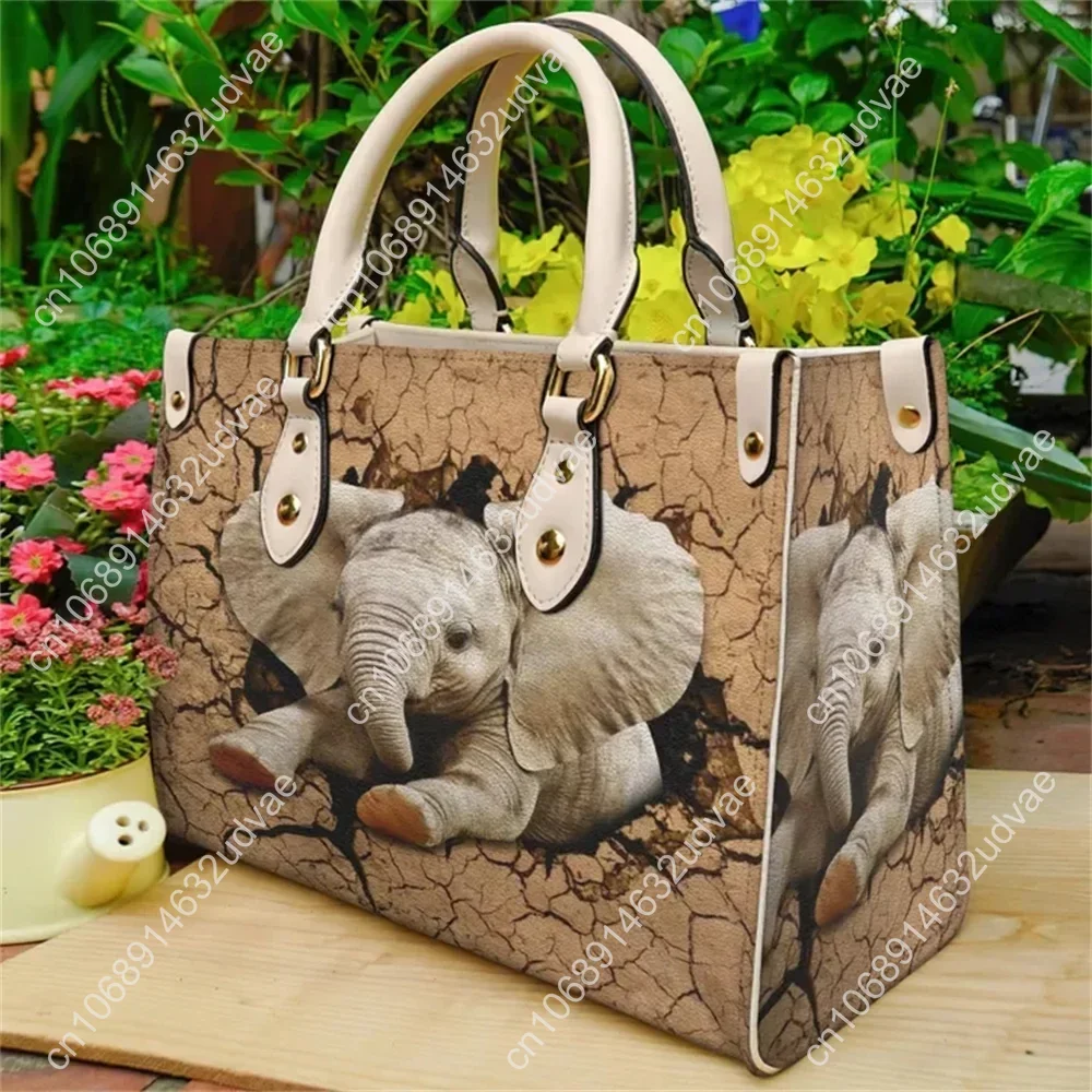 Cute Elephant Pattern Women's Luxury Bags Famous Ladies Pu Leather Shoulder bag 2021 Fashion Handbags for Teenagers Party Clutch