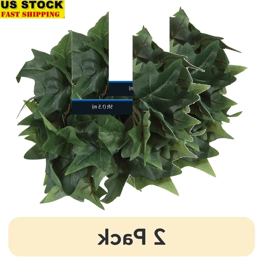 

5ft Artificial Green Ivy Garland 2 Pack Flexible Vine Indoor Wedding Decor Home Accents Event Decorations