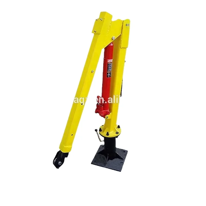 1T Telescopic boom Mini Truck Mounted Crane with 1800lbs self locking hand winch for Russia