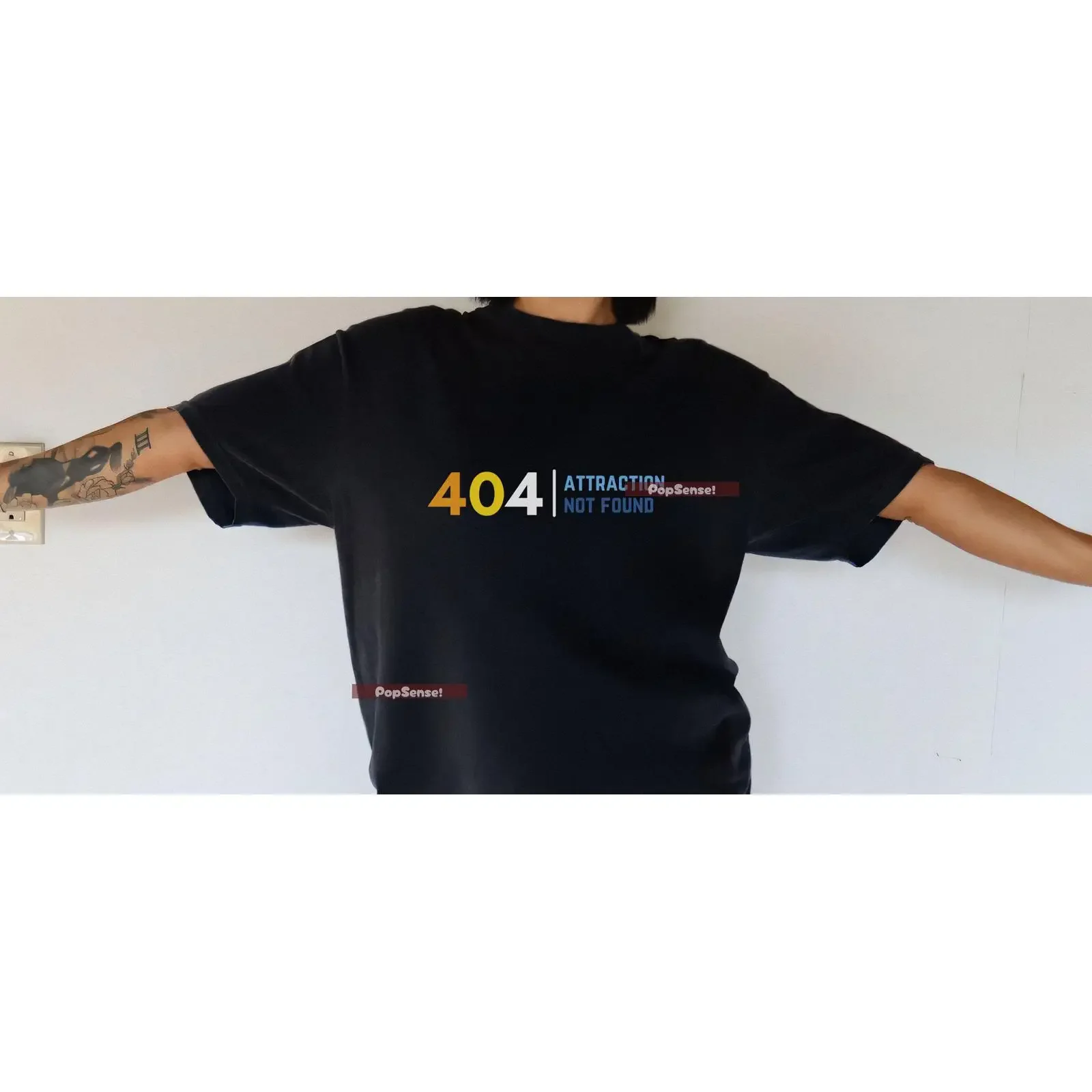 AroAce Pride T Shirt 404 Attraction Not Found Design minimaliste graphique vintage délavé Vêtements de créateur confortables Décontracté