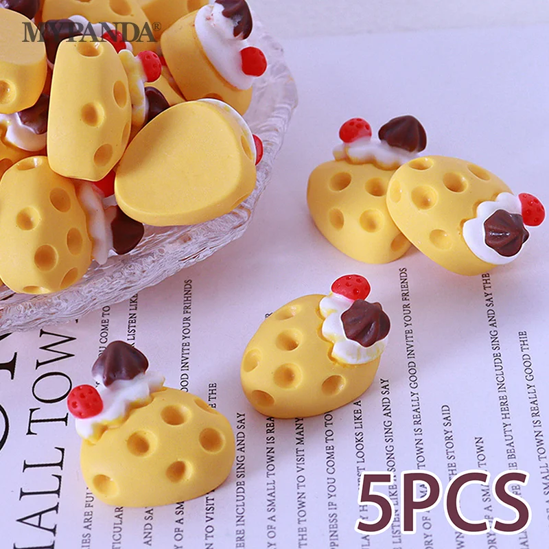 

5PCS/Bag Miniature Mini Simulation Cheese Dollhouse Toy Micro Landscape Ornament Kithcen Toy Handmade DIY Decoration Accessories