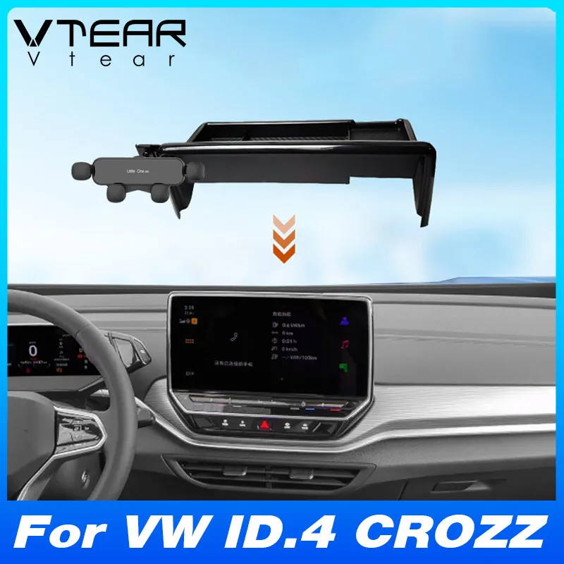 For VW Volkswagen ID.4 CROZZ/ ID.4X Central Control Dashboard Navigation Screen Rear Storage Box Phone stand Tray Interior Parts