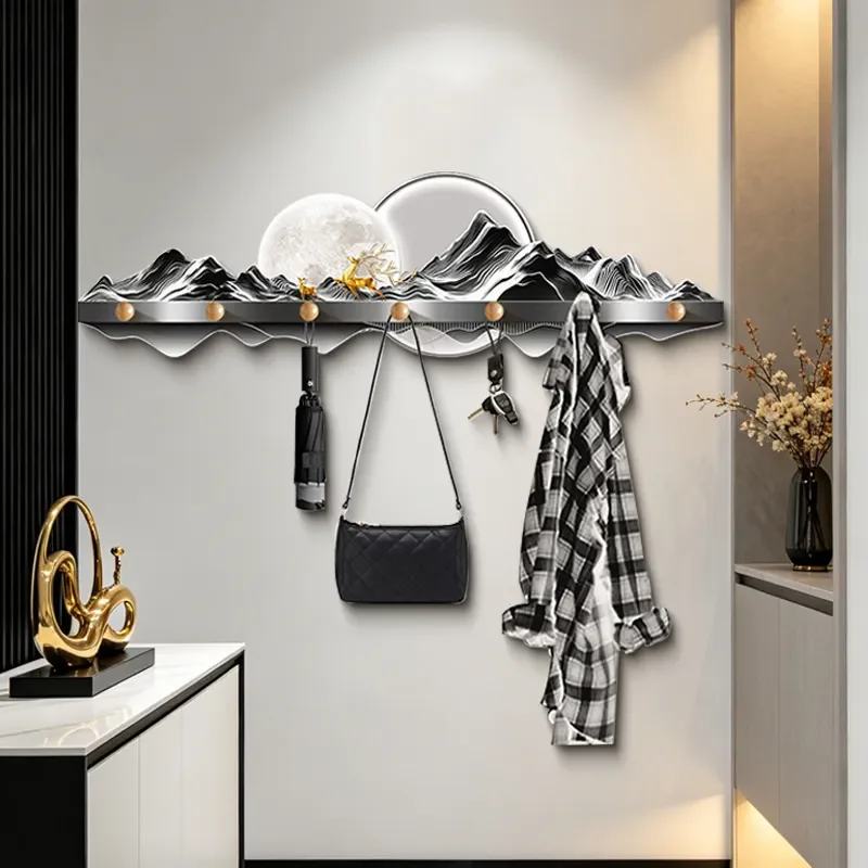 Modern Light Luxury Decorative Hook Wall Mounted Creative Coat Rack No Punching Hanging Hanger Integrated Wall Door Hook