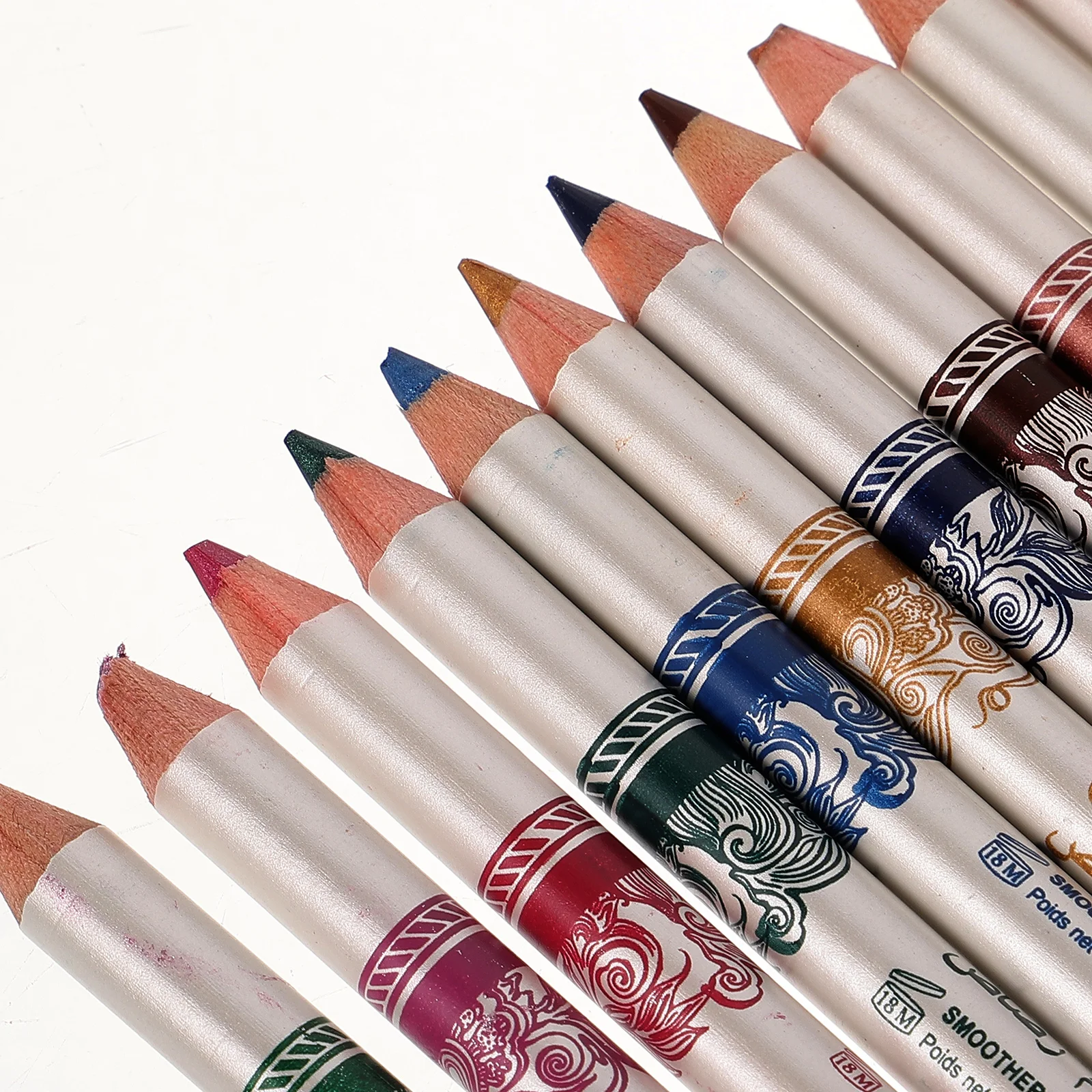 

12 Pcs Waterproof Eyeliner Makeup Eye Lip Liner Long Lasting Eyebrow Pencil Pen Set (Colorful)