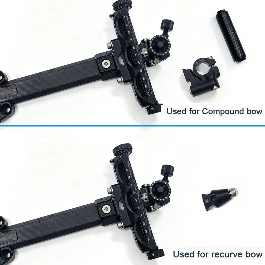 Carbon Fiber Frame T Shape Adjustable Bow Sight 1PCS 9 Inch Fit Compound Recurve Bow For Target Shooting Archery Equipment