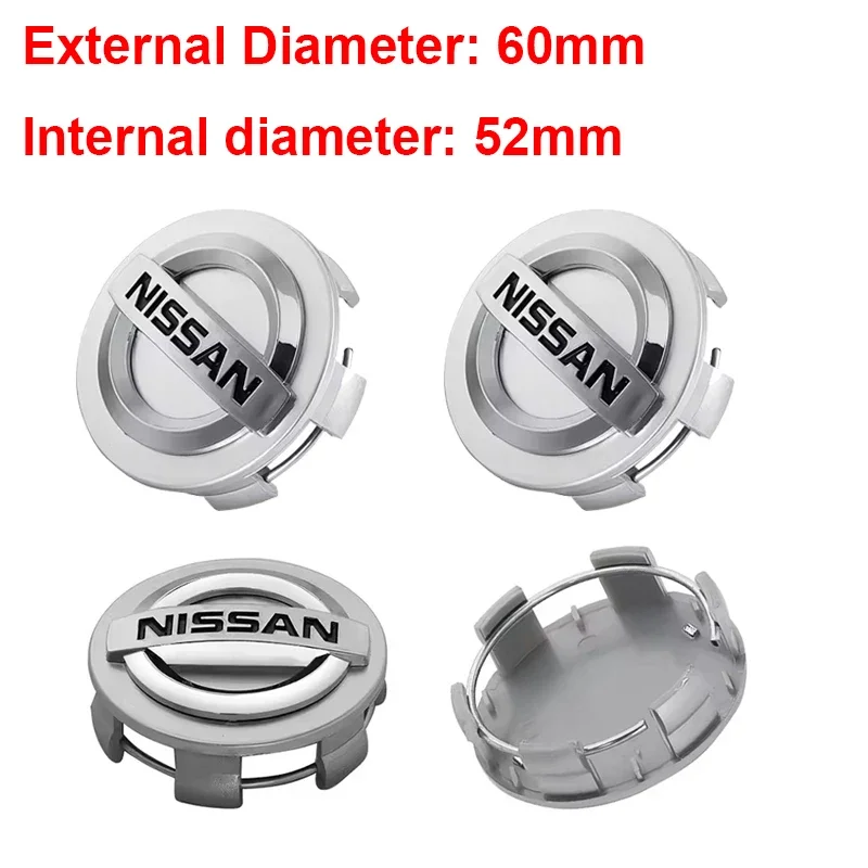 4 قطعة 54 مللي متر/60 مللي متر سيارة عجلة مركز محور غطاء لنيسان Teana 350Z ألتيما ليفينا ميكرا نافارا قاشقاي سيلفي X-Trail اكسسوارات #6