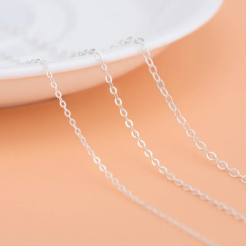 925 sterling silver semi-finished loose chain calendered cross chain handmade DIYbracelet necklace anklet accessories