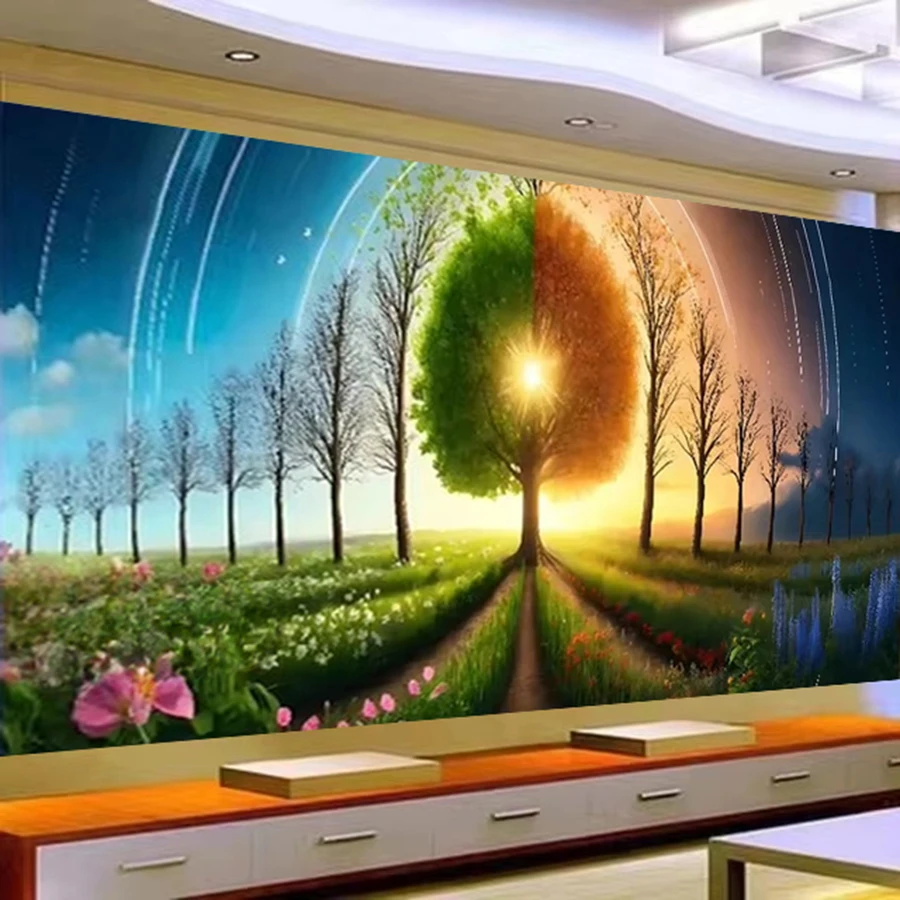 Sunrise Tree Nature Landscape Diy Diamond Painting New 2025 Cross Stitch Kits Full Diamond Mosaic Embroidery Halloween Gift