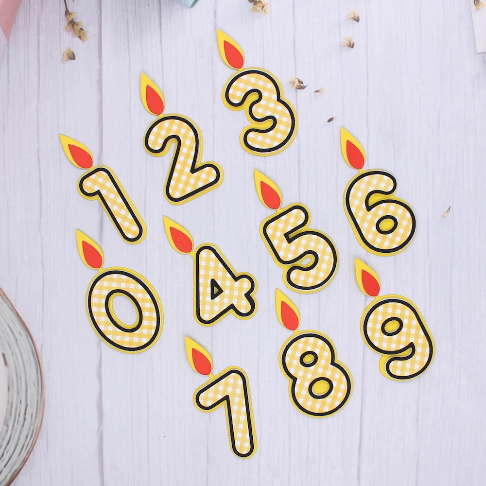 KSCRAFT Birthday Candle Numbers Metal Cutting Dies Stencils for DIY Scrapbooking Decorative Embossing DIY Paper Cards