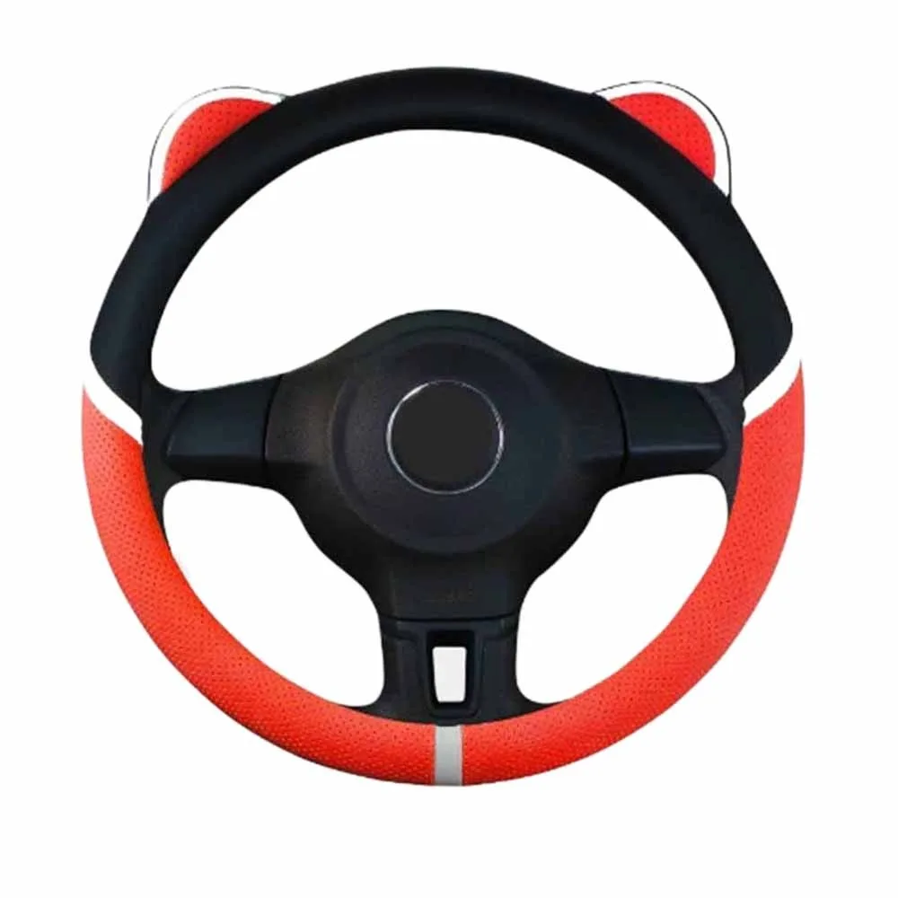 Breathable Car Steering Cover Sweat Absorbing Anti Slip Handle Cover 38cm Circular Steering Wheel Sleeve Car Decoration