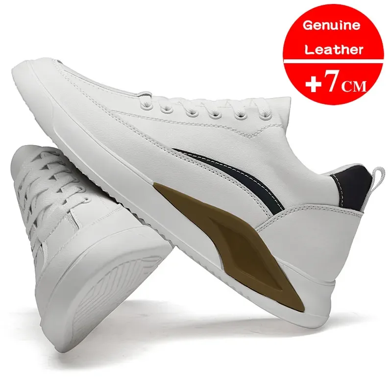 Sapatos de couro genuíno para homens, sapatilhas respiráveis, sapatos leves, sapatos casuais masculinos, marca de luxo, alta qualidade, novos