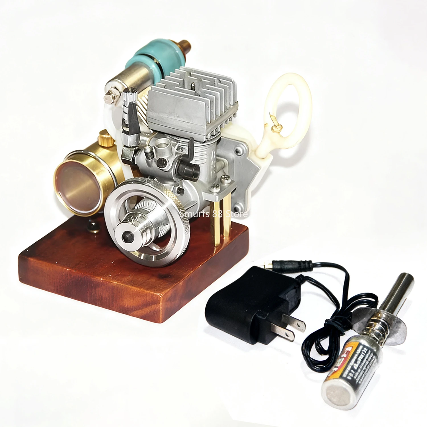 

ASP 12 Level Methanol Engine Model Metal Engine Model Stainless Steel Flywheel Groove with Fuel Tank Hand Pull Start Engine Toy