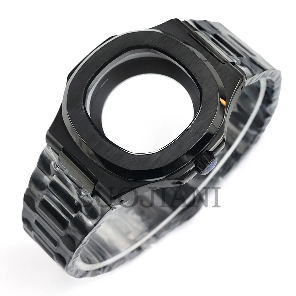 

40mm NH35 Black Case Modified Watch Accessories Stainless Steel Case Fit Seiko NH35 NH36 NH38 Movement 29.8mm Dial Nautilus Case