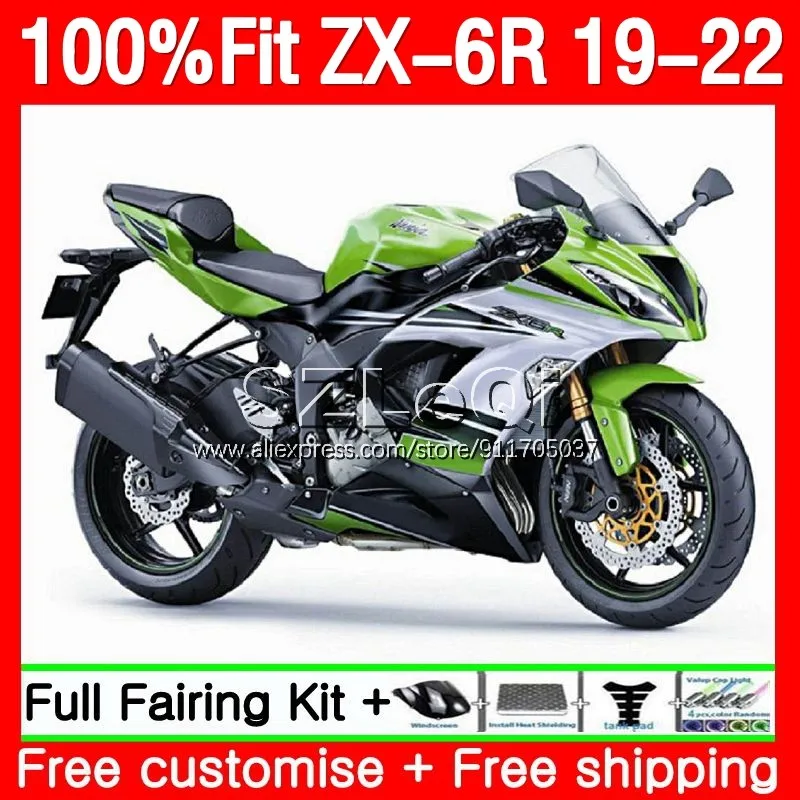 Stock Green Body For KAWASAKI NINJA ZX 6R 636 6 R ZX636 ZX6R 19 20 21 22 102No.0 ZX-6R ZX-636 2019 2020 2021 2022 2023 Fairing