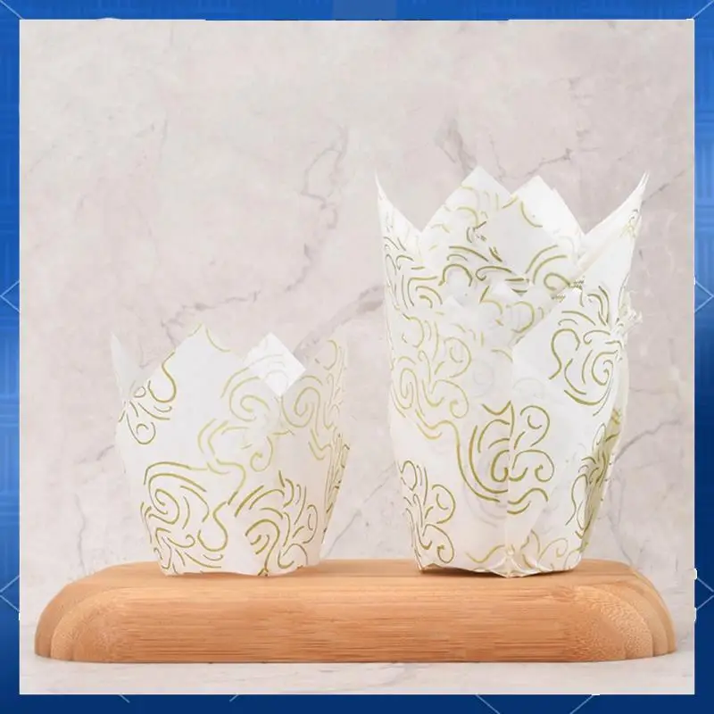 

50PCS Newspaper Style Cupcake Liner Baking Cup For Wedding Party Tulip Muffin Cupcake Paper Cup Oilproof Cake Durable I