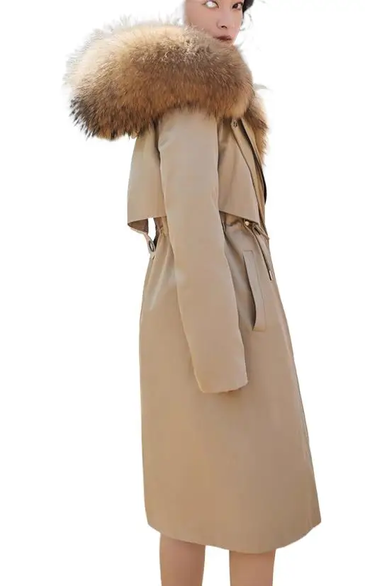 Women's Clothing Thickened Liner Imitation Raccoon Fur Fur Long Parka  Winter New  No.2