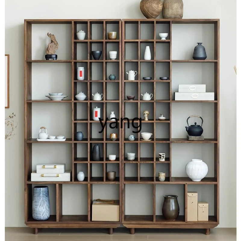 

LH black walnut bogu rack tea cabinet tea set rack new Chinese style