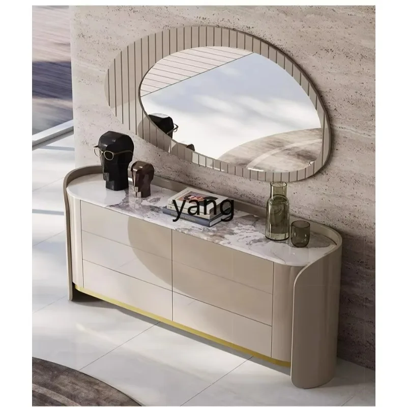 

LH light luxury chest Italian paint marble dining side cabinet bedroom bedside drawer storage cabinet