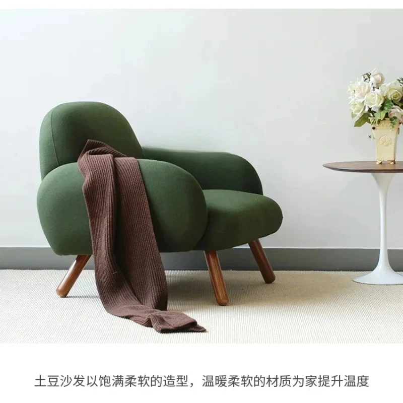 

Xk Nordic Кашемировый одноместный диван-кресло Мягкая сумка Темно-зеленый стул для отдыха Ленивая гостиная