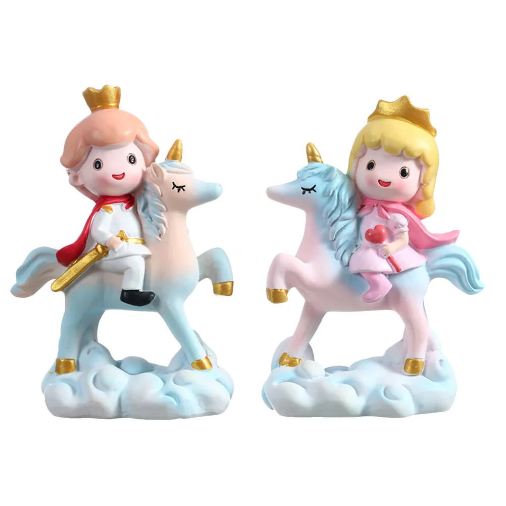 

2 Pcs Creative Desktop Ornaments Decoration Cute Car Decorations Interior Resin Cartoon Statue Figurine Miniature Figurines