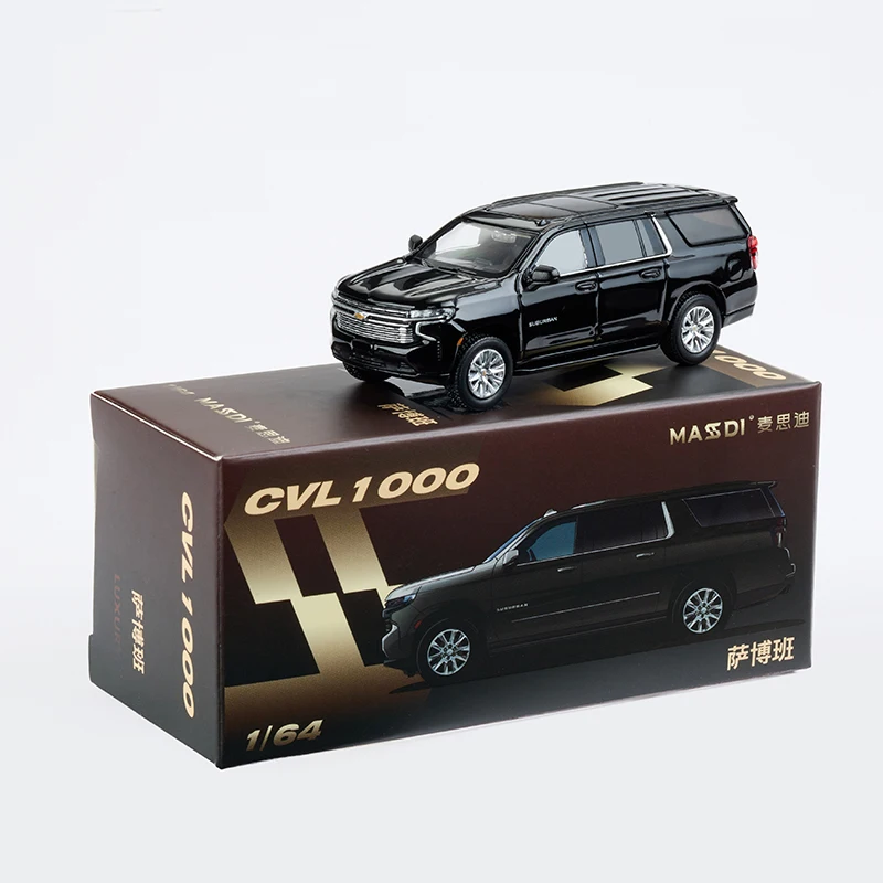 MASDI 1/64 scale Alloy car model CD1000#  Escalade  &  CVL1000#  Suburban  SUV model black