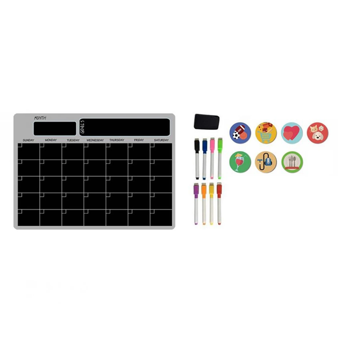 

A3 Magnetic Monthly Weekly Planner Calendar Table Dry Erase Fridge Sticker Message Board Black