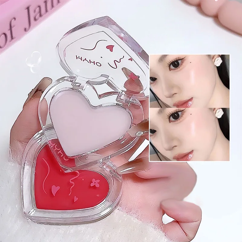 Love Powder Blusher Cream Clear Crystal Jelly Cream Face Brightening Contouring Blusher Highlighter Stick Natural Watery Skin