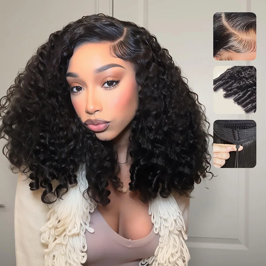 

Dixtefo Burmese Curly Transparent Lace Frontal Wig Hair 200% 30 38 Inches 13X4 13X6 Human Hair Wigs for Women
