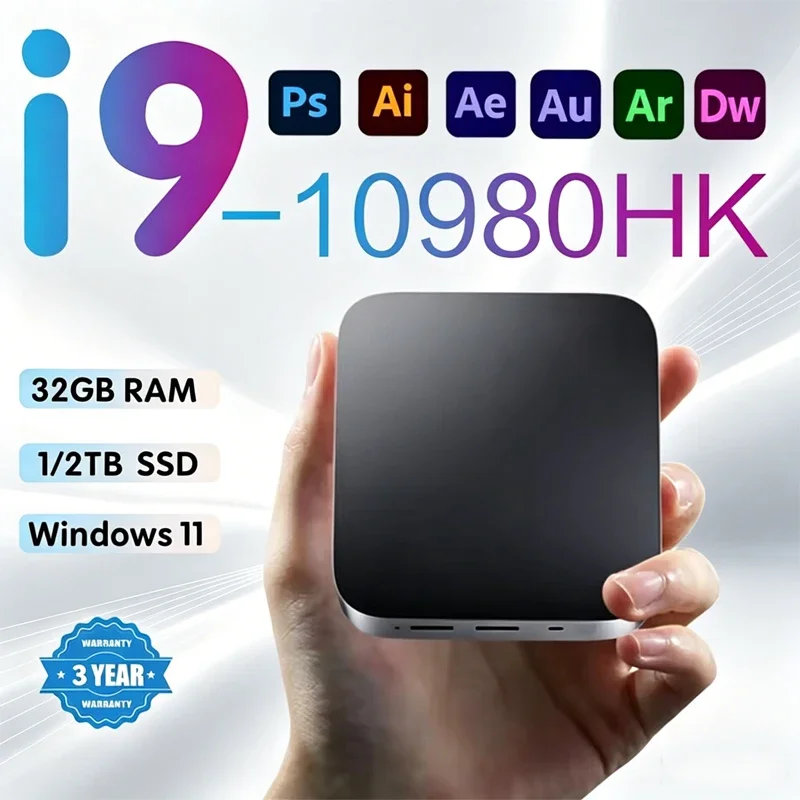윈도우 11 프로 미니 PC 인텔 I9 10980HK 미니 PC 컴퓨터 16GB 32GB 램 1TB SSD 게이밍 PC 와이파이 6 BT5.2 미니 PC 데스크탑 썸네일 4