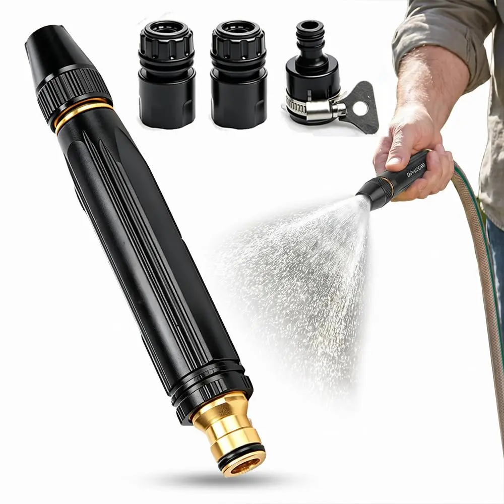 

High Pressure Power Washer Nozzle with Connector Set Direct spray gun Power Jet Water with Three Spray Modes for Cleaning Yard P