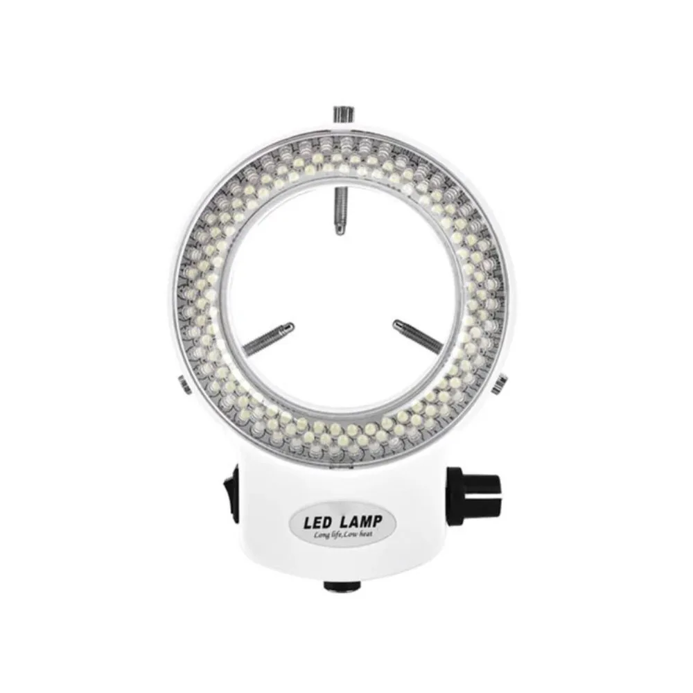 

Black White Microscope Ring Light Non-Flickering Adjustable 144 LED Ring Light EU/US/UK Dimming Microscopes Protective Cover