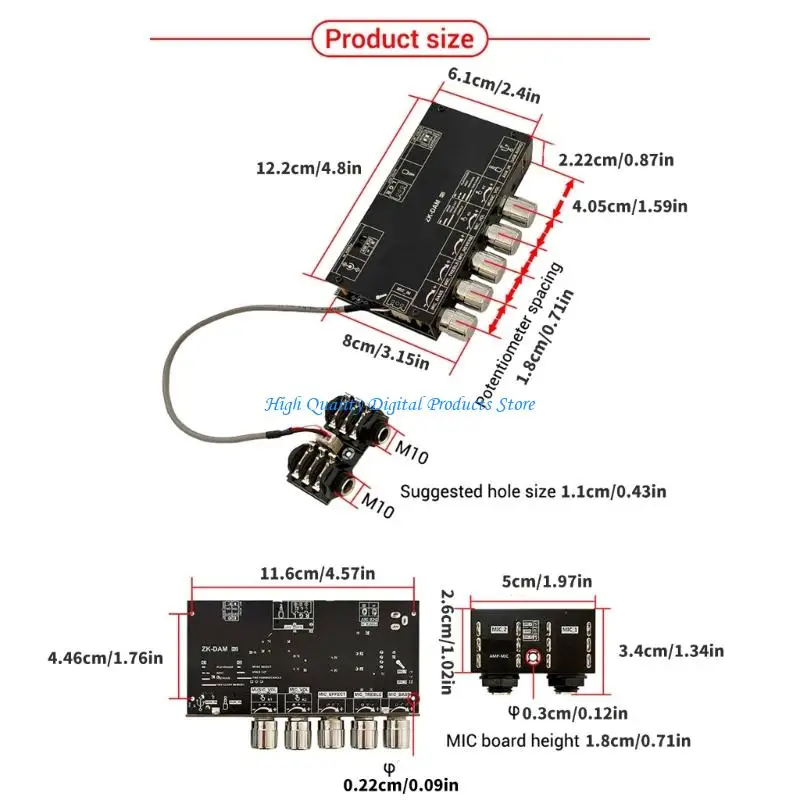 U2JE ZK-DAM Karaoke Reverberation Amplifier Board Bluetooth-compatible Insolated