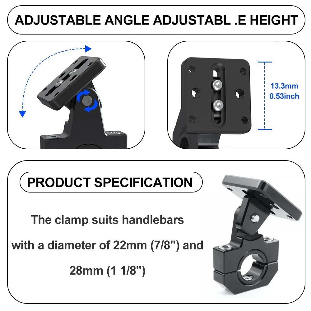 22mm 28mm Handlebar Motorcycle GPS Navigation Mount For YAMAHA MT01 MT03 MT09 FZ09 MT10 FZ10 MT15 MT25 MT125 2006-2022 2023 2024