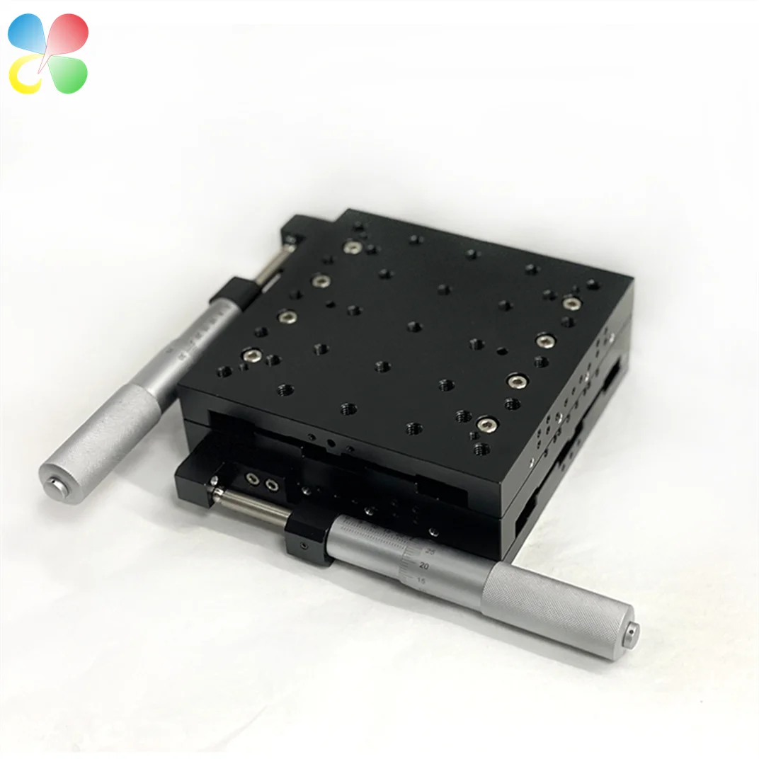 NEW C&K Korean Technology XY Axis 100x100mm Work Table Linear Stage Cross Roller for Optics Equipment Manual Microscope Stage