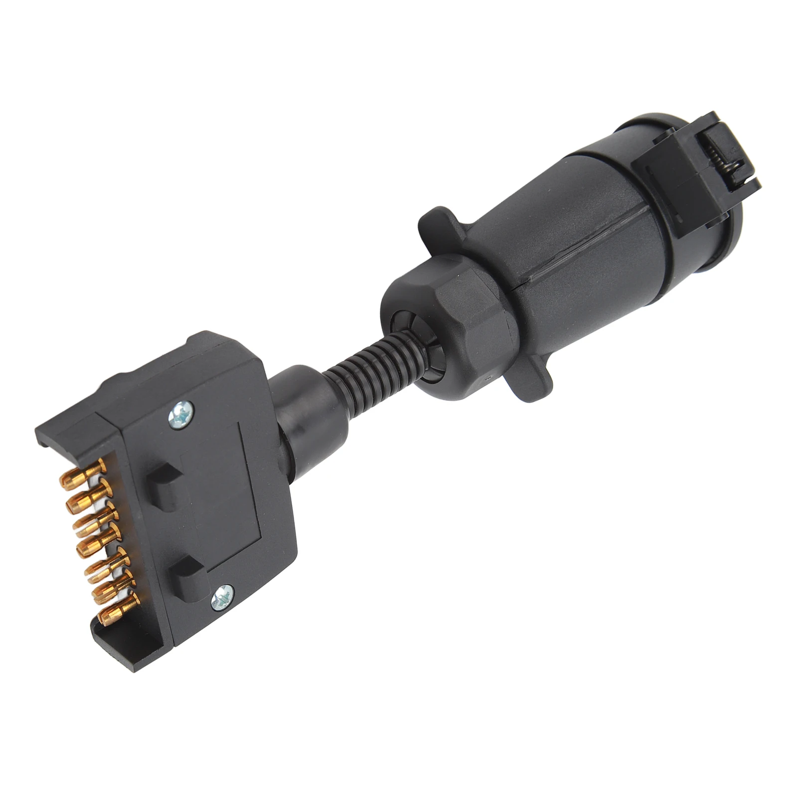 

Trailer Adapter Plug 7 PIN Round Female to Flat Male Simple to Operate Wiring Connector for Boat Vehicle Plug Adapter