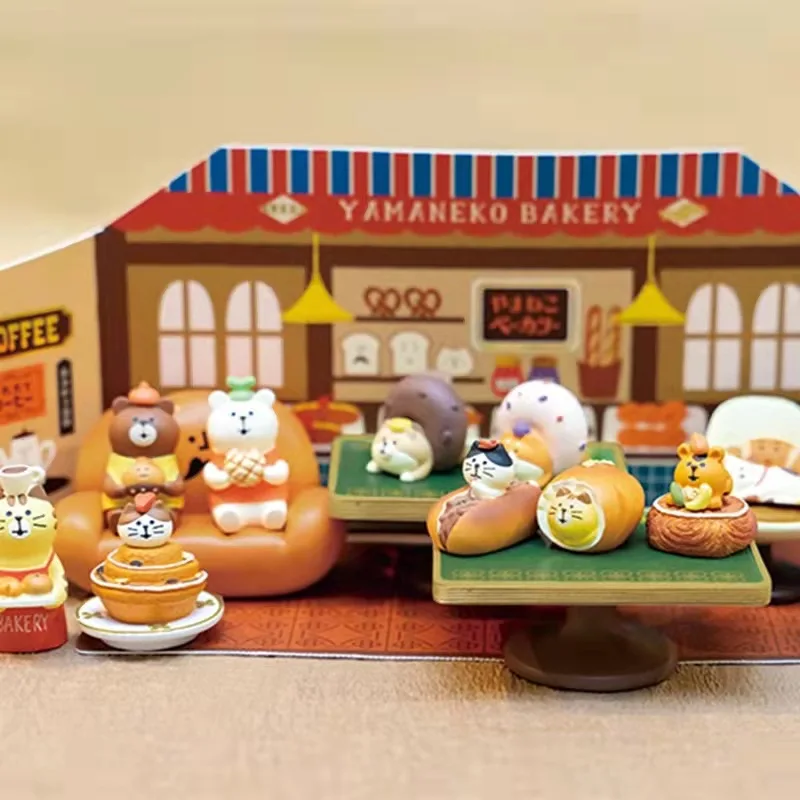 ZAKKA Japanese Cat Food Bakery Coffee Shop Decoration Resin Crafts Small Ornaments Croissant Donut Dessert Cupcake Hot Dog Bear