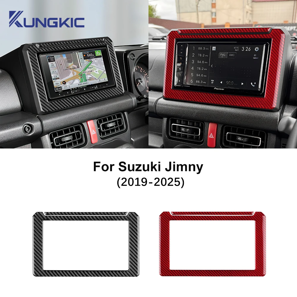 

For Suzuki Jimny 2019 2020 2021 2022 2023 2024 2025 Real Soft Carbon Fiber Sticker LHD RHD Car Central Control Screen Frame Trim