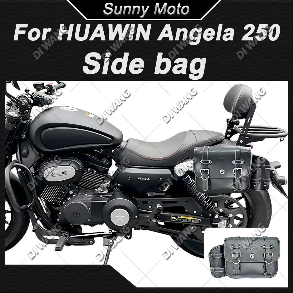 For HUAWIN Angela 250 Motorcycle Canvas Side Bag Retro Laptop Briefcase Business Bag Quick Release Modified Parts