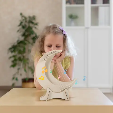 Harpe Lyre en bois à 7 cordes, petite harpe d'apprentissage Portable pour débutant, Instrument de musique, cordes durables, son mélodieux, harpe portative