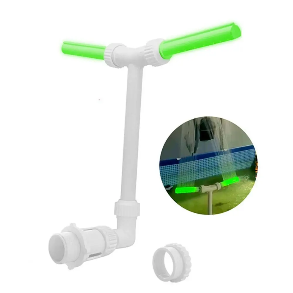 PVC Pool Fountain Sprayer Double-jet Waterfall Cooling Spray Head Swimming Pool Fountain Relaxation Adjustable