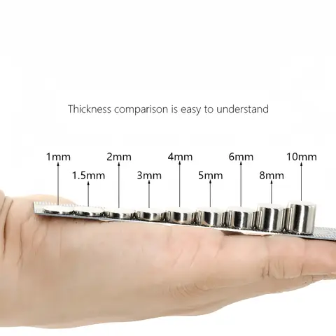 10 개/몫 N52 고강도 소형 원형 미니 냉장고 마그넷, 직경 7mm, 두께 1-10mm