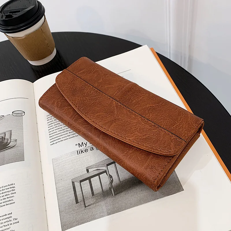 

Новая модная корейская версия кошелька из мягкой кожи, женский длинный клатч с несколькими картами, большая сумка для смены купюр