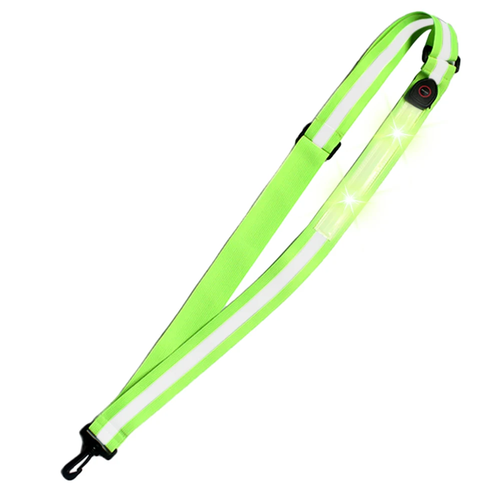 USB Rechargeable LED Reflective Belt Sash LED Reflective Belt Safety Reflective Running Gear Reflective Band for Night Running