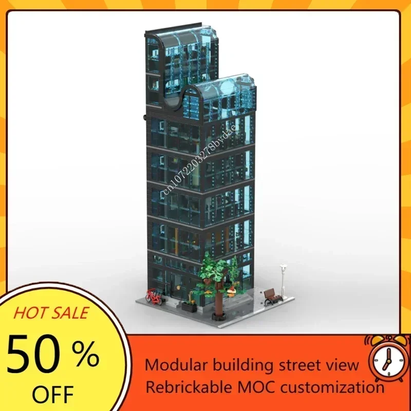 3700PCS MOC Modular Downtown Skyscraper Street View Model Building Blocks Technology Bricks DIY Creative Assembly Kids Toys Gift